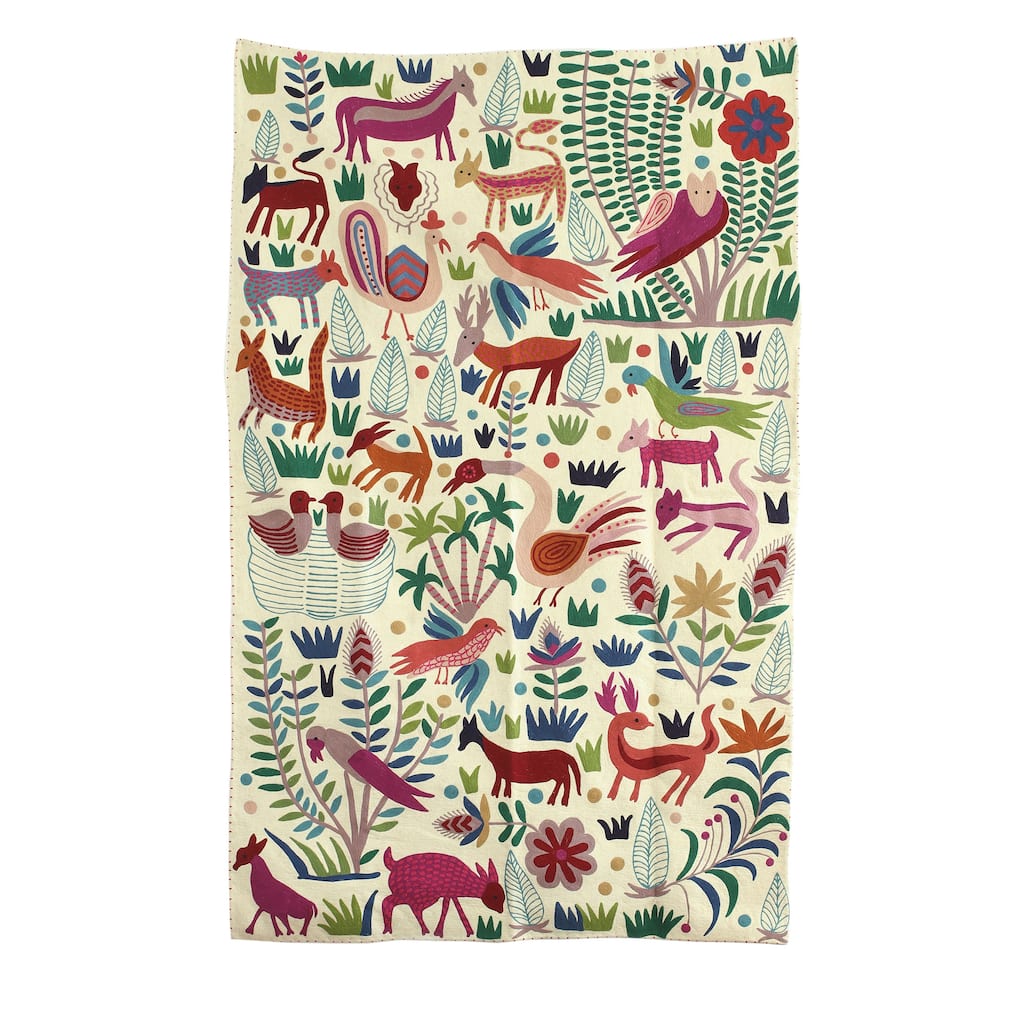 Novica Handmade The Jungle World I Chain-Stitched Wool Area Rug (5X8) - 2' x 6' Runner