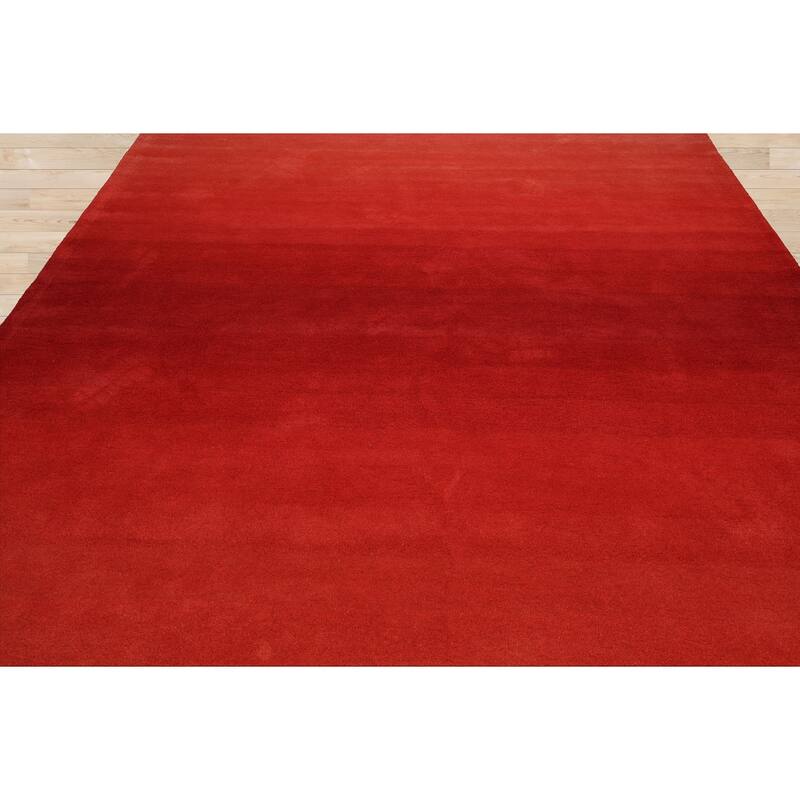 Multi Color Coral Ombre Designer Wool Rug for Modern Interiors