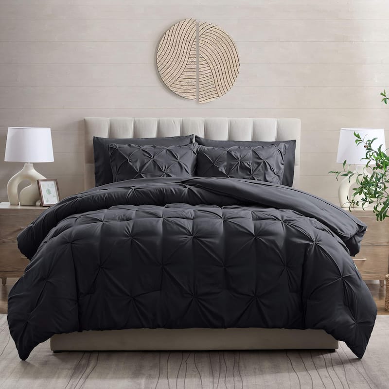 Empyrean Pinch Pleat Bed in a Bag - California King - Black
