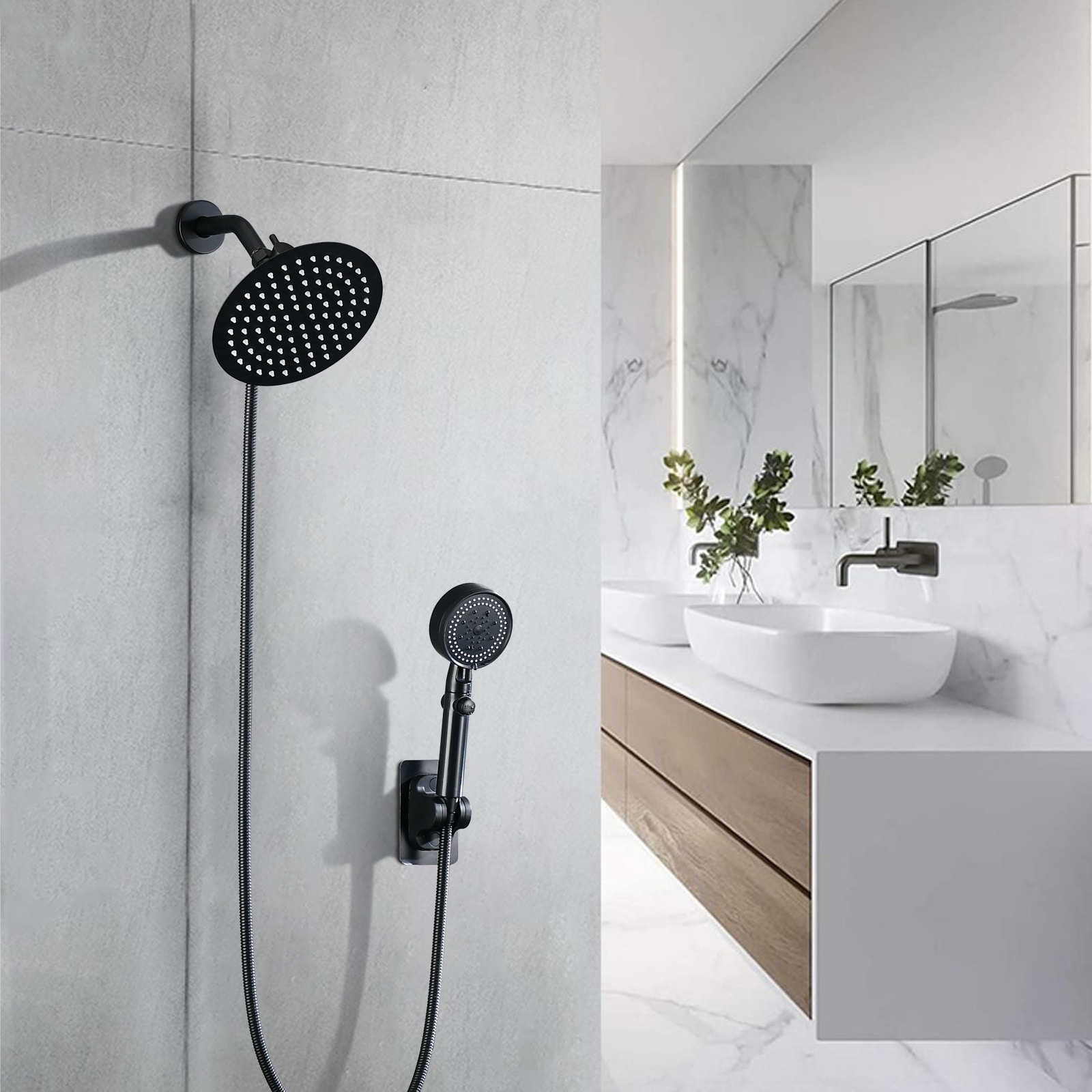 PROOX Dual Shower Head w/ High Pressure Shower Handheld Combo