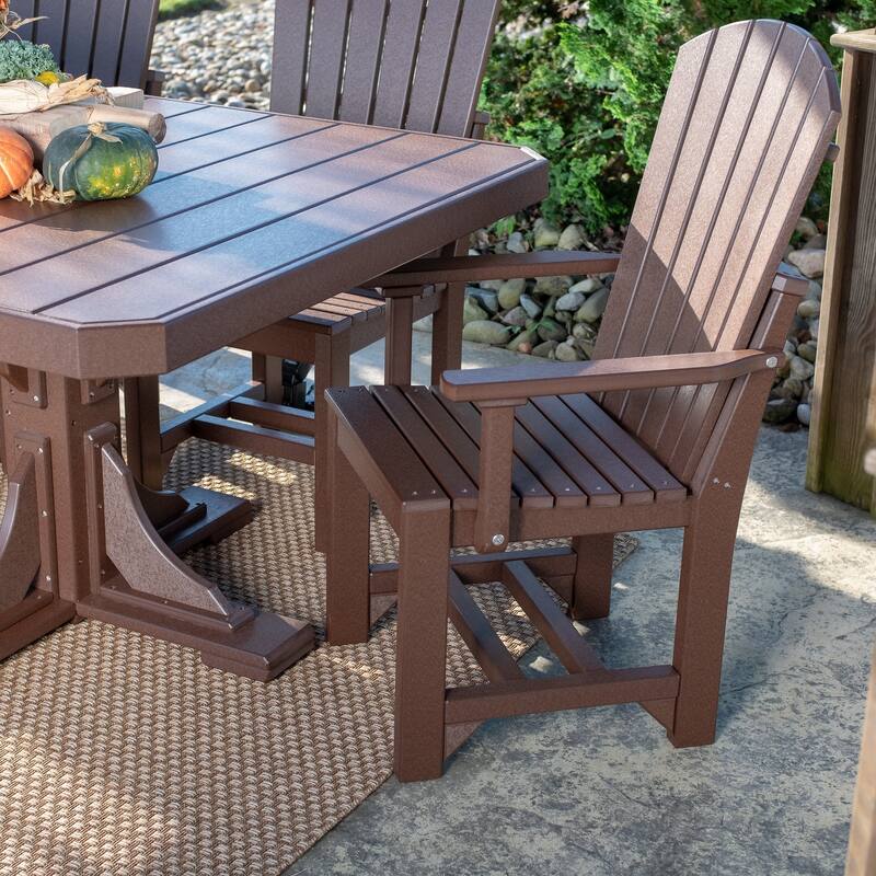 Set of 4 Poly Lumber Adirondack Dining Chairs