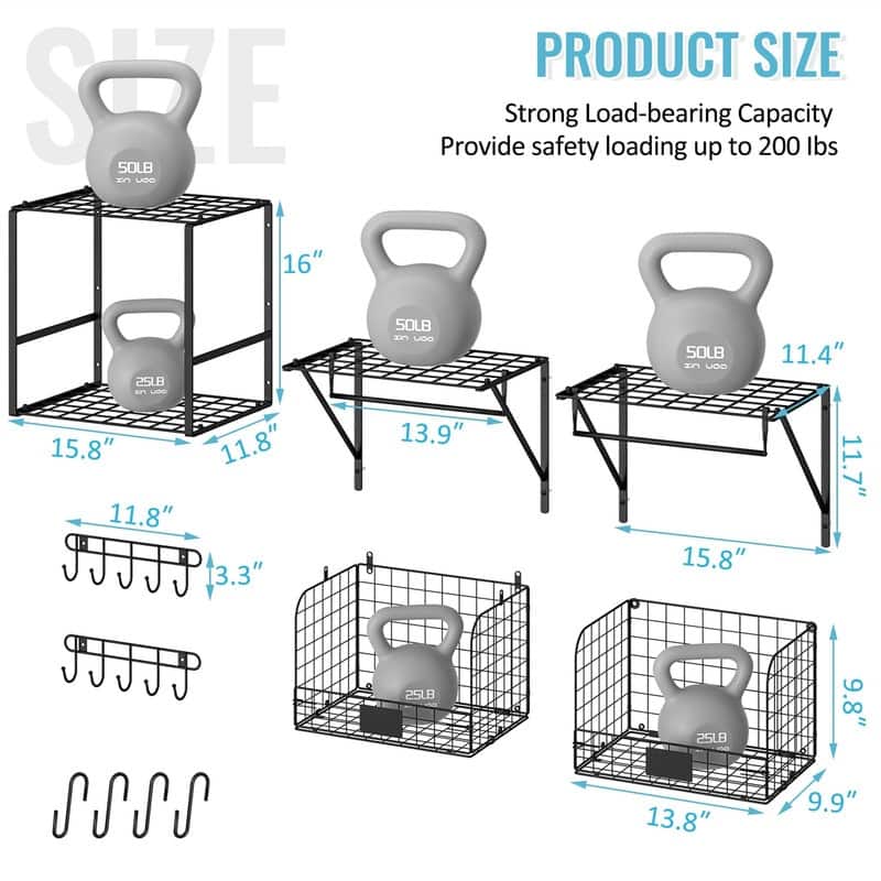 3 Pack Laundry Room Shelves Wall Mounted - 15.8"D x 11.8"W x 16"H