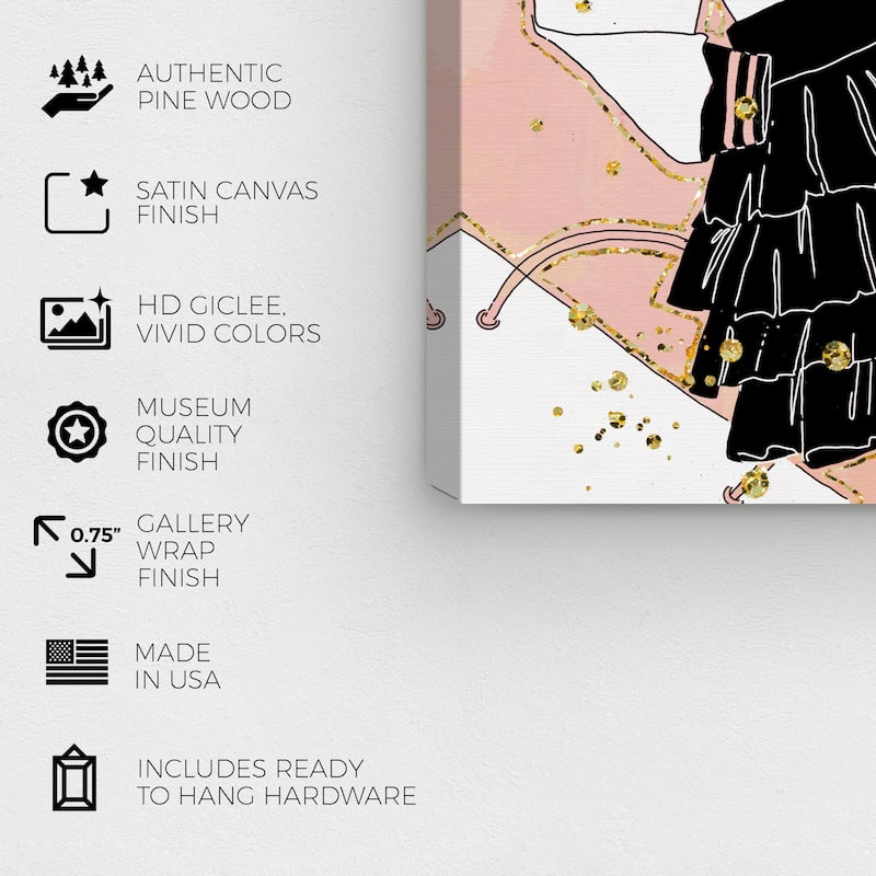 Wynwood Studio Prints Fashion and Glam Child's Fashion Closet Pink and Rose Gold Glam Wall Art Canvas Print