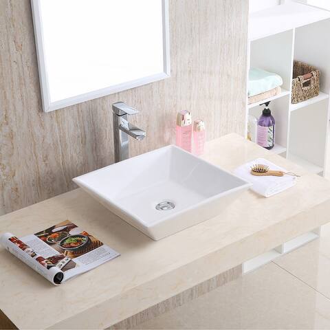 Karran Valera 16" Vitreous China Vessel Bathroom Sink in White
