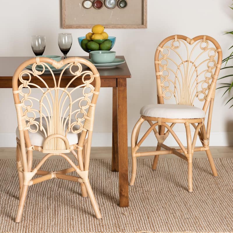 Jerica Modern Bohemian Natural Brown Rattan Dining Chair