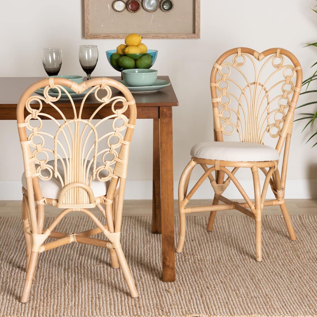 Jerica Modern Bohemian Natural Brown Rattan Dining Chair