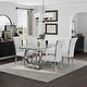 preview thumbnail 63 of 193, 65 inch Faux Marble Dining Table Set with Boucle Dining Chairs Silver - Table with 4 Chairs