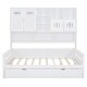 preview thumbnail 23 of 35, 2 Color Modern Full Size Wooden Daybed with 2 Drawers, All-in-One Cabinet and Shelf