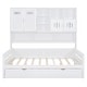 preview thumbnail 11 of 9, White Wooden Full Size Kids Bed Daybed, All-in-One Cabinet Bed with 2 Drawers