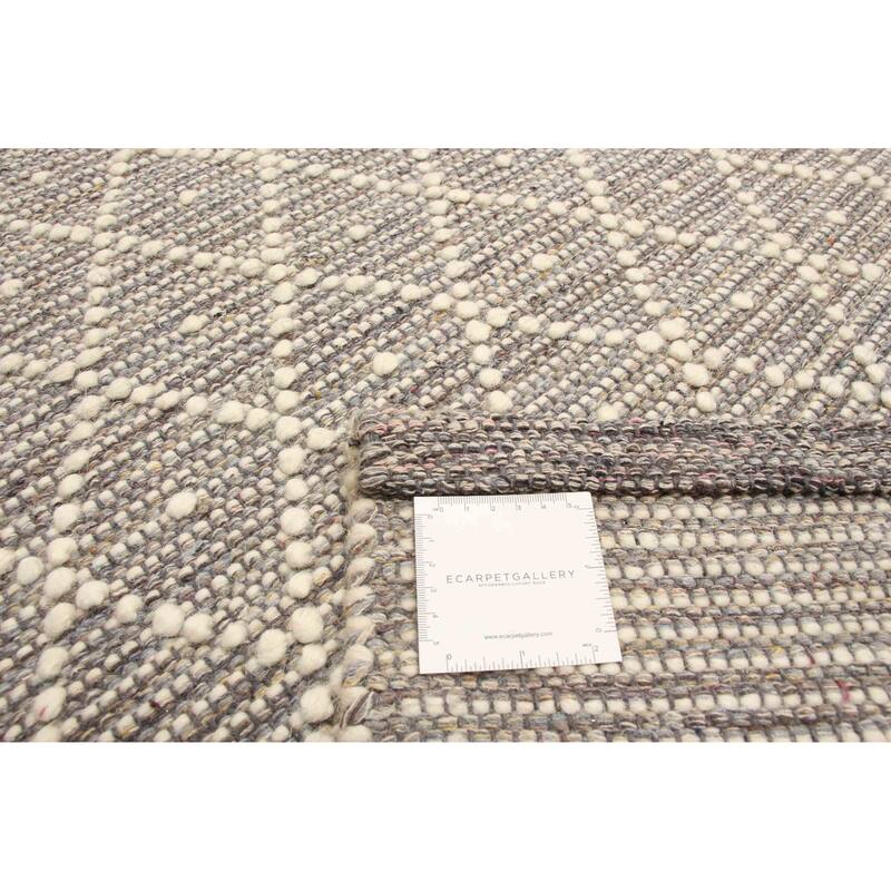 ECARPETGALLERY Braid weave Sienna Grey Wool Rug - 5'0 x 8'0