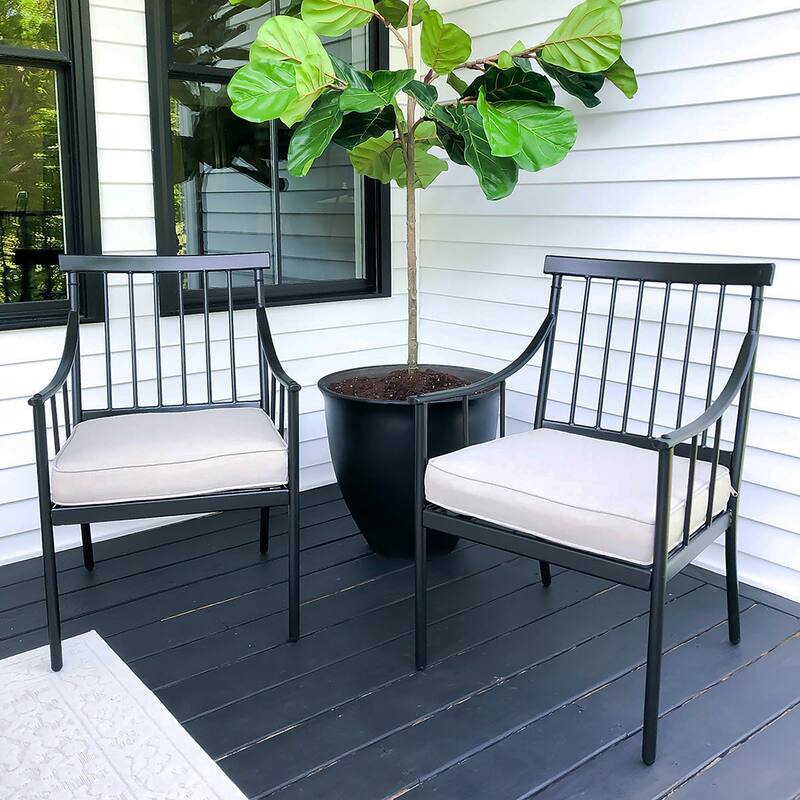MAISON ARTS Set of 2 Patio Dining Chairs Deep-Seating with Movable Cushions