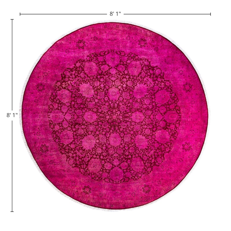 Fine Vibrance One-of-a-Kind Hand-Knotted Area Rug - Pink, 8' 1" x 8' 1" - 8' 1" x 8' 1"