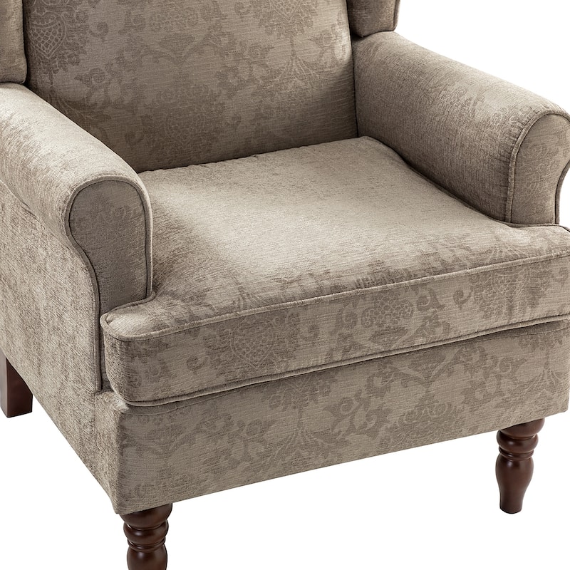 Epimethis Traditional Wingback Armchair with Foam-filled Seat and Turned Legs Set of 2 by HULALA HOME
