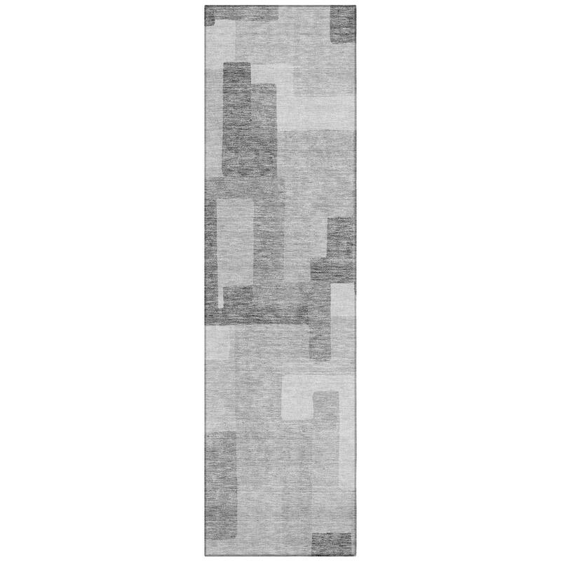 Machine Washable Indoor/ Outdoor Chantille Contemporary Blocks Rug