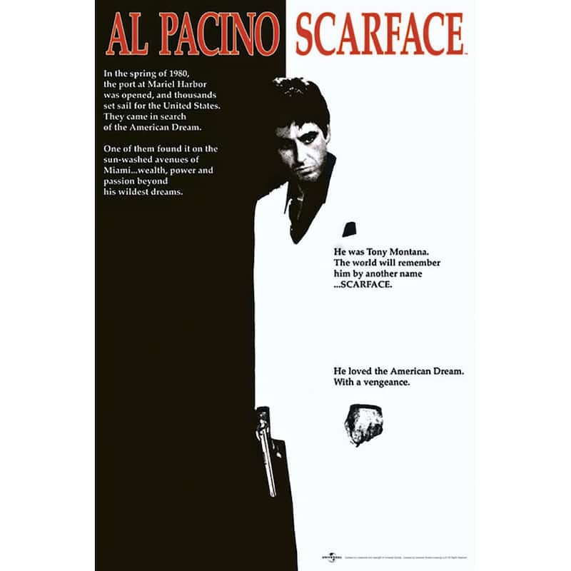Scarface Movie Poster Art Poster - 24 x 36 Inch