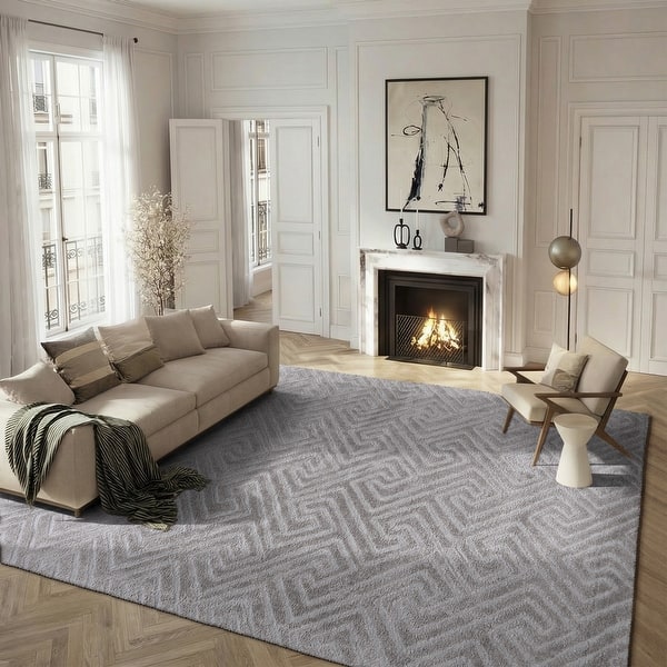 slide 2 of 67, SAFAVIEH Tahoe Shag Nieki Geometric 1.2-inch Thick Rug