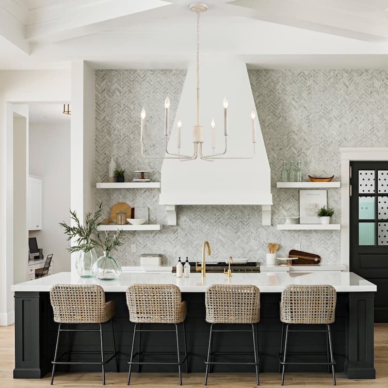 6-Light 29.52-inch Farmhouse Candle Chandelier for Foyer Kitchen Bedroom