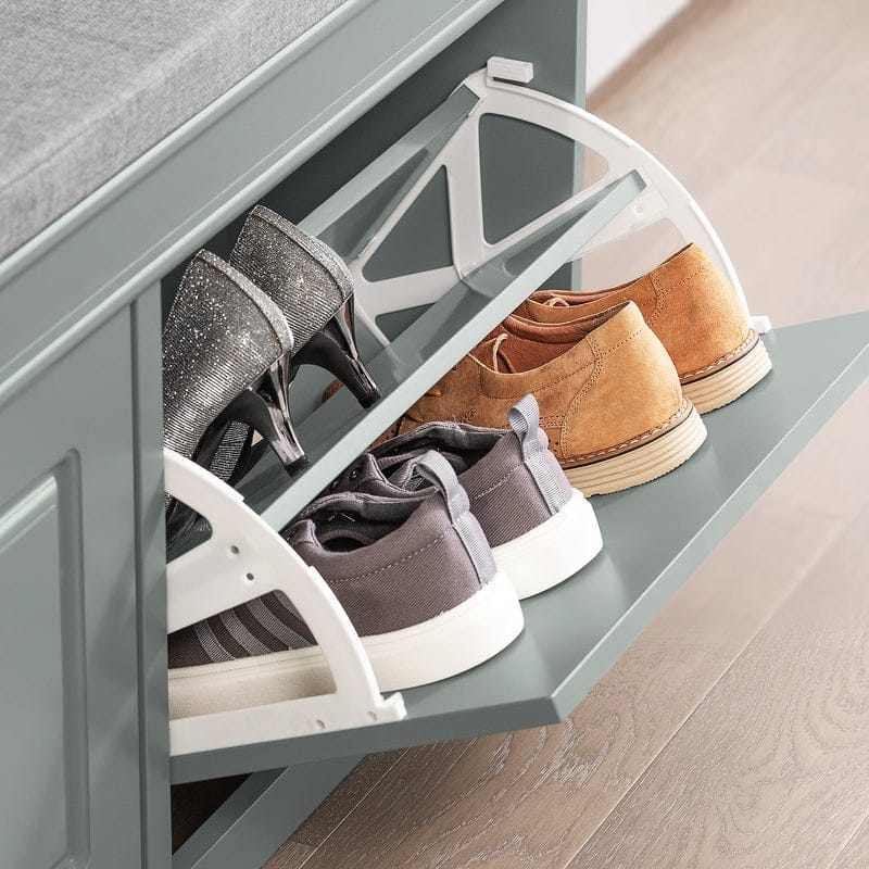SoBuy FSR64-W, Hallway Shoe Bench Storage Cabinet With Flip-Drawer