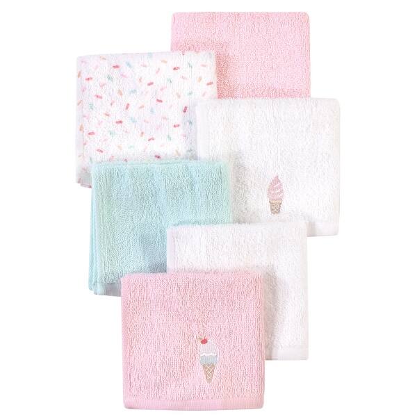 slide 1 of 1, Hudson Baby Infant Girl Super Soft Cotton Washcloths, Ice Cream, One Size - Ice Cream - One Size One Size - Ice Cream