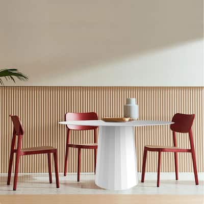 Angie Modern Contemporary Round Dining Table White