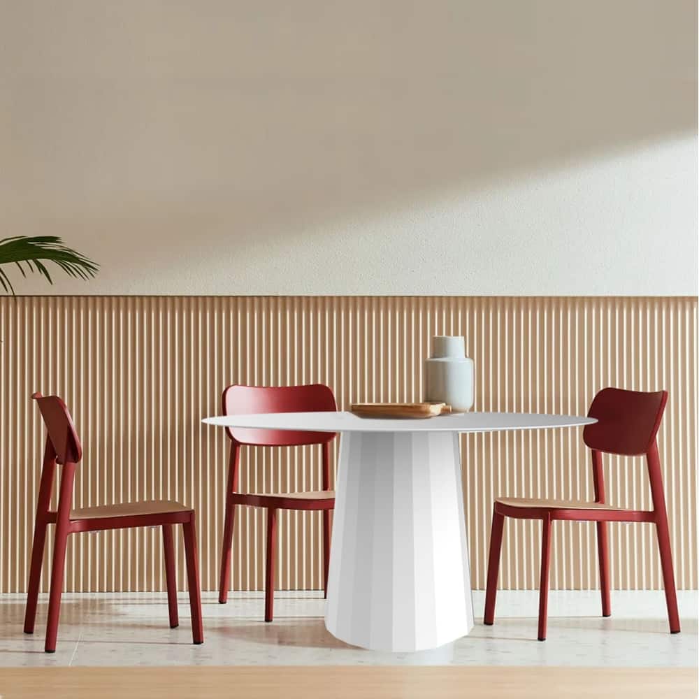 Angie Modern Contemporary Round Dining Table White