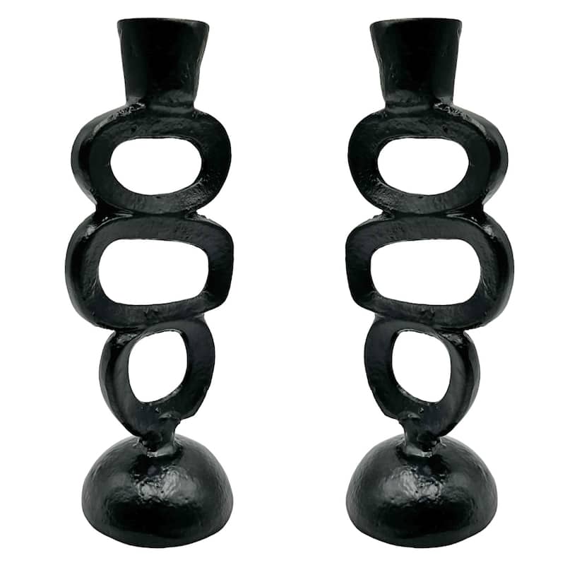 9 Inch Decorative Handmade Aluminum Artistic Bridge Candle holder Set of 2 - 4 x 3 x 9 in