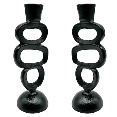 9 Inch Decorative Handmade Aluminum Artistic Bridge Candle holder Set of 2 - 4 x 3 x 9 in