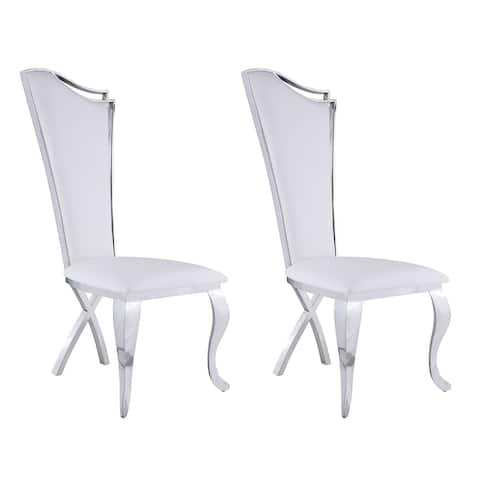 Somette Nikki Contemporary Tall-Back Upholstered Side Chair, Set of 2
