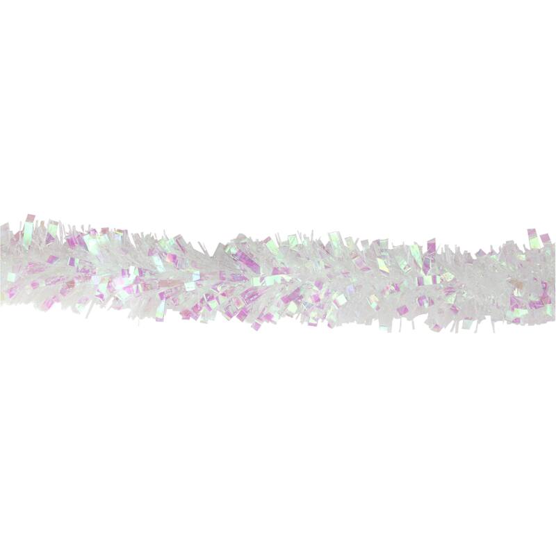 12' x 3" Snowblush Wide Cut Tinsel Christmas Garland - Unlit