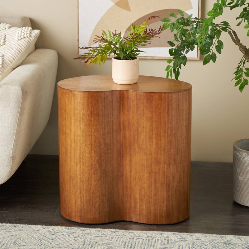 Black or Brown Wood Heart Inspired Side End Accent Table