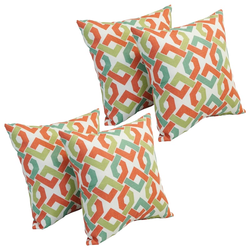 Blazing Needles 17-inch Square Polyester Outdoor Throw Pillows (Set of 4) - Rieser Mango
