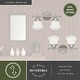 preview thumbnail 4 of 6, Huntley 2-Light 16 in. W Satin Nickel Farmhouse Bathroom Vanity Lighting Fixture, White Schoolhouse Milk Glass Globe Shade