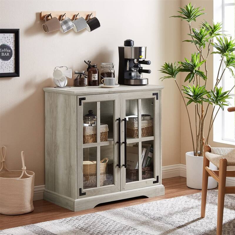 Coffee Bar Storage Cabinet - 16"D x 32"W x 32"H - Oak