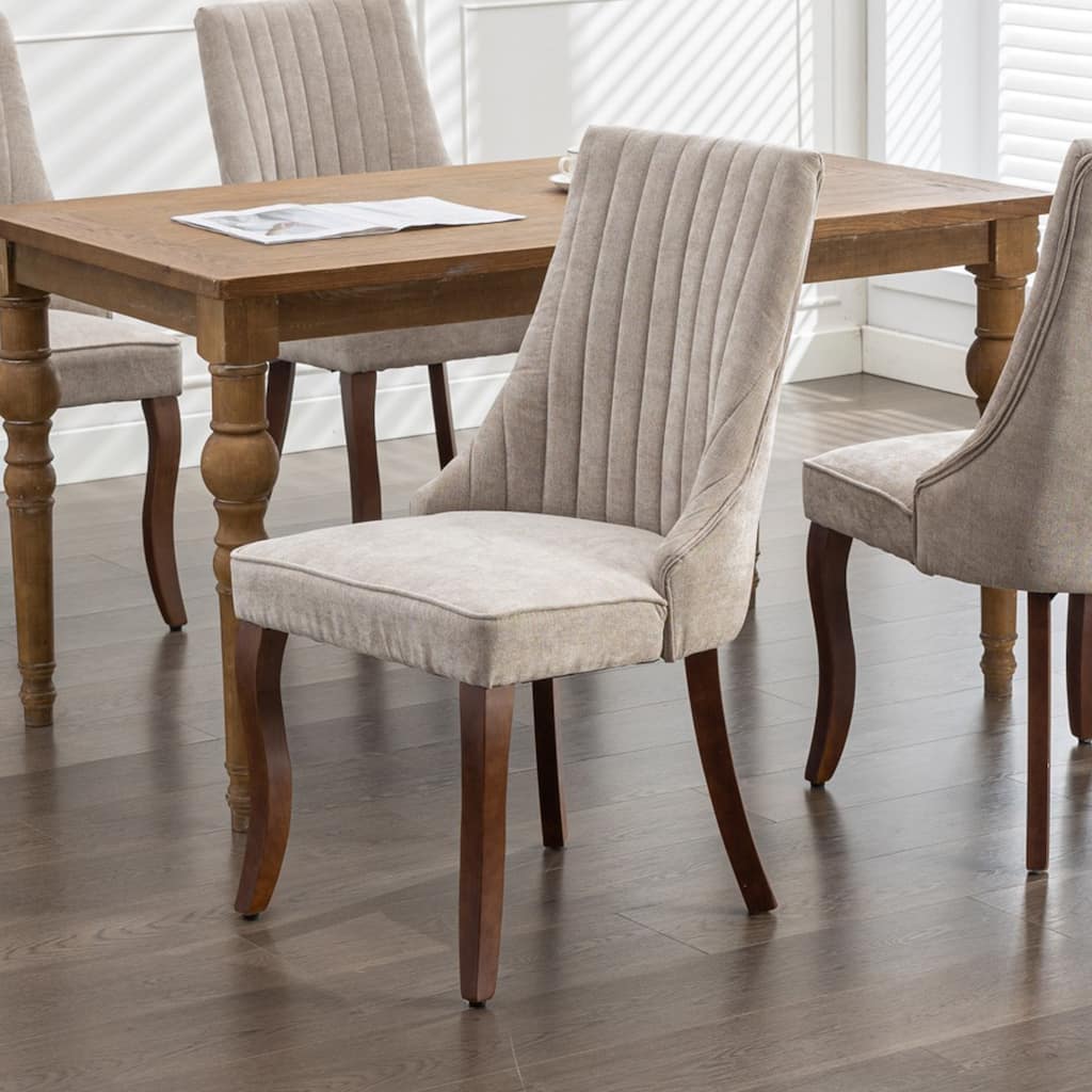 Rayon Cloth Flocking Linen Dining Chair Set of 2