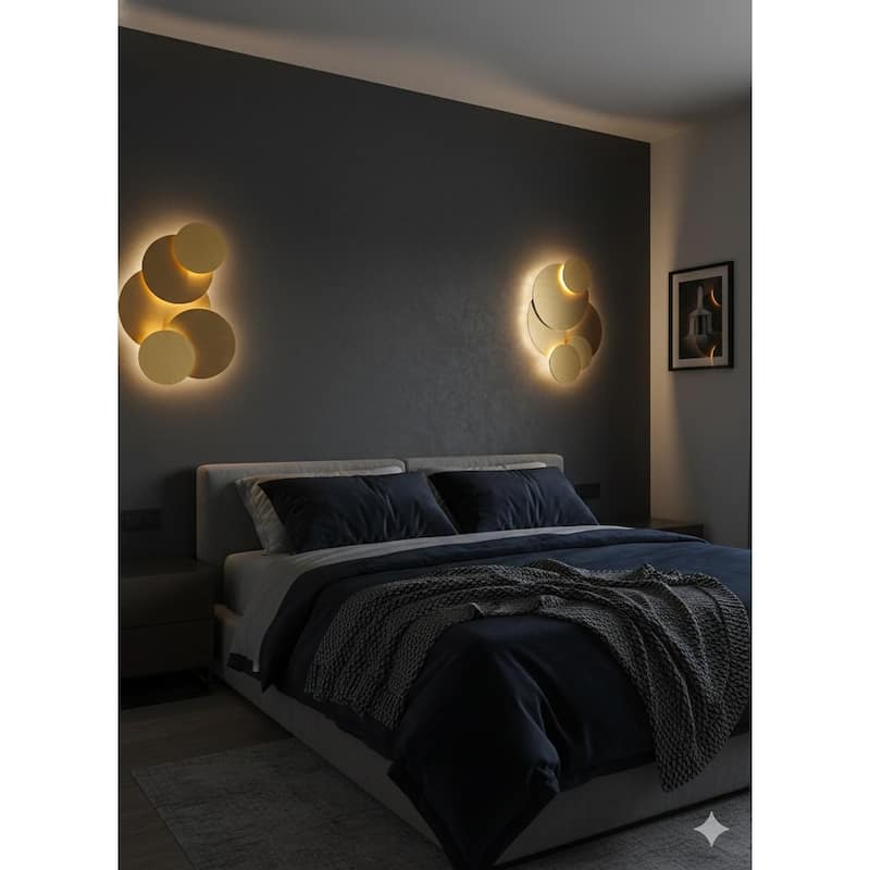 Modern 3-Light Brass Multi Disc LED Wall Sconce