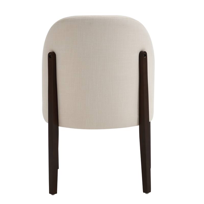 Wooden Dining Chairs Modern Fabric Upholstered Kitchen Chairs Farmhouse - Set of 2