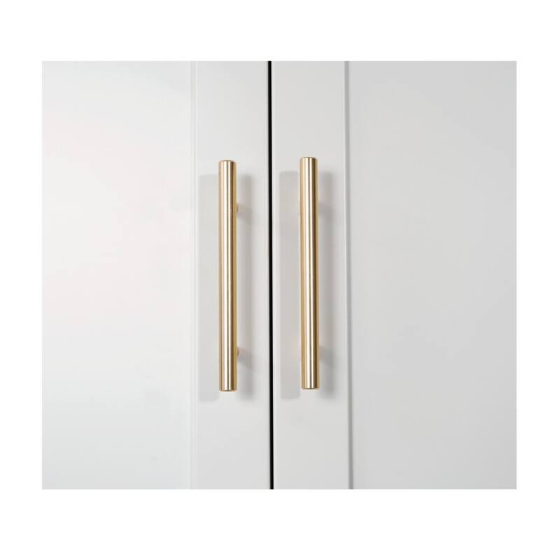 HomeRoots 71" White Steel Pantry Or Storage Closet With Arched Panel Doors - 31.50 in. x 70.87 in. x 15.75 in.