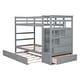 preview thumbnail 21 of 50, Twin Over Twin Wood Bunk Bed with Trundle and Staircase