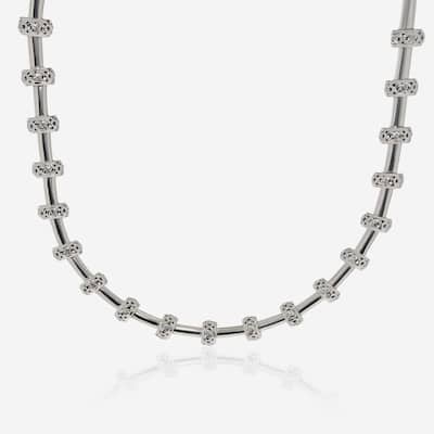 Charles Krypell Sterling Silver and 14K White Gold Collar Necklace - 17