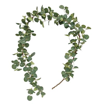 Snowy Silver Dollar Garland - Green