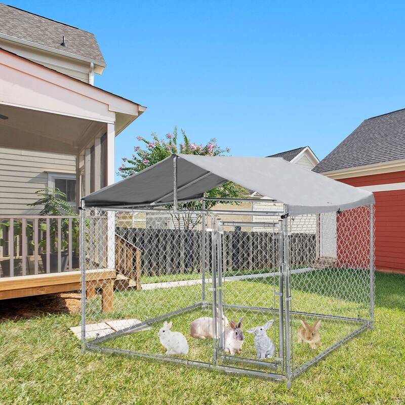 79-Inch Dog Crate with Removable Trays for Outdoor