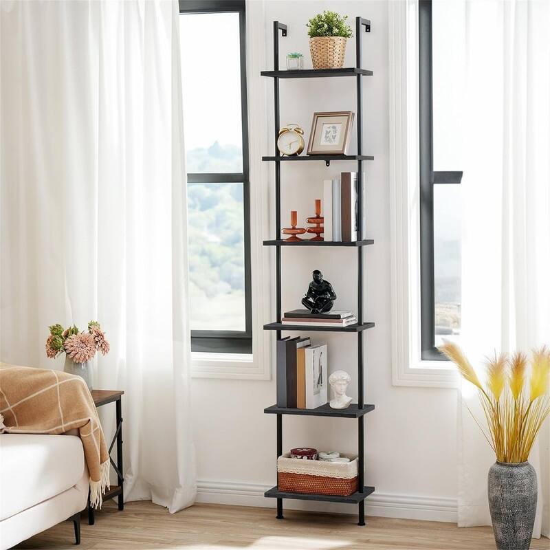 DIY Ladder Shelf - 9.4"D x 15.4"W x 79"H