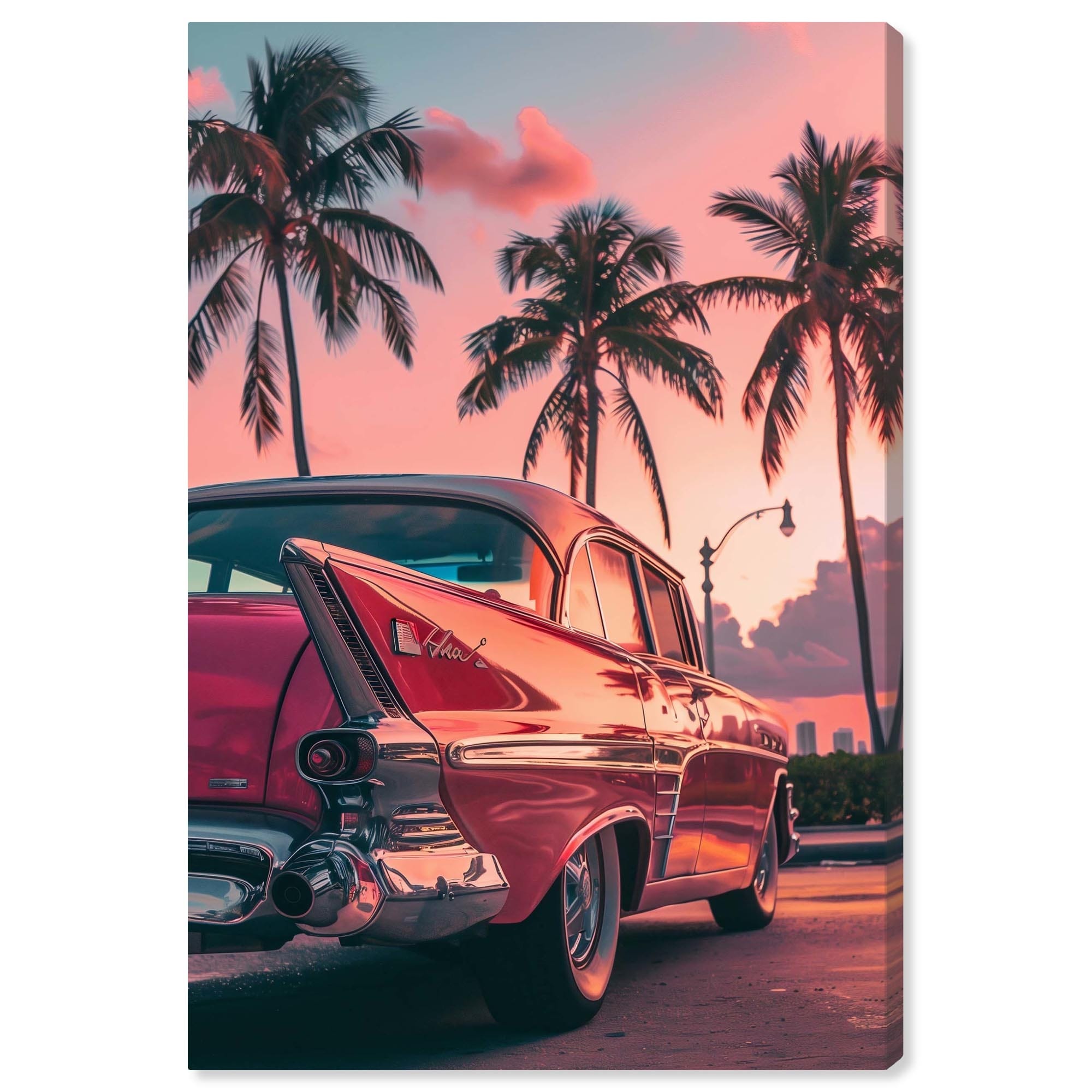 Classic Miami Drive Canvas Miami Inspired Art Prints by Art Remedy, Gallery Wrapped