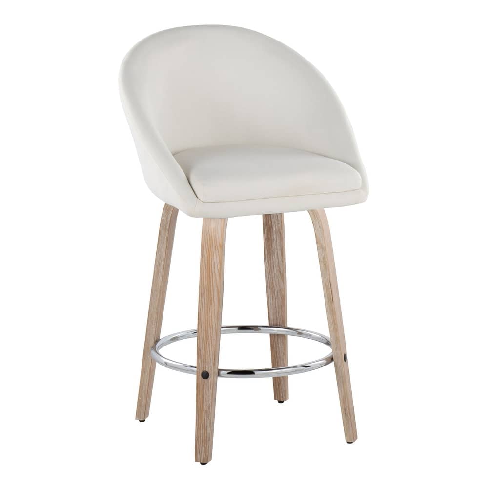Carson Carrington Livesey High Back 26" Fixed-Height Counter Stool with Bent Wood Legs & Round Footrest (Set of 2)