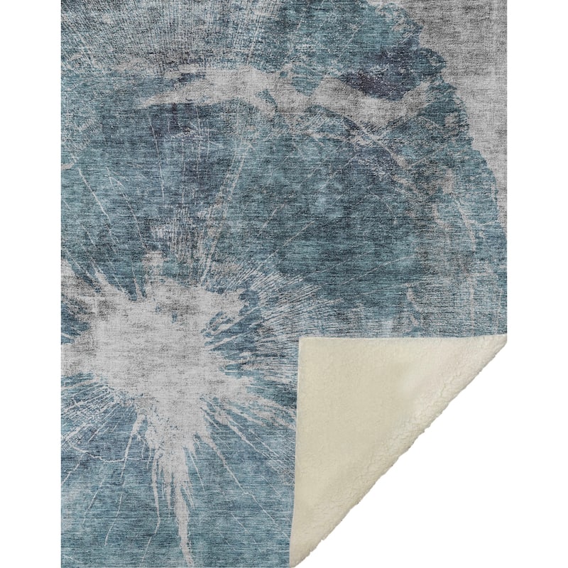 Premium Machine Washable Abstract Modern Sherpa Throw Blanket