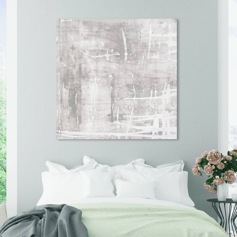 Wynwood Studio Canvas Abstract Balans Gray and Light Gray Modern & Contemporary Wall Art Canvas Print - 40 x 40
