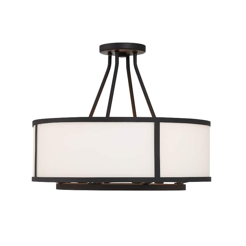 Bryant 4 Light Black Forged Ceiling Mount - 18''W x 14.75''H