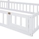 preview thumbnail 13 of 15, White Twin Size Wooden Floor Bed with Detachable Headboard