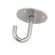 preview thumbnail 3 of 1, Home Bedroom Kitchen Stainless Steel Ceiling Single Hanging Hooks 2pcs - Silver Tone