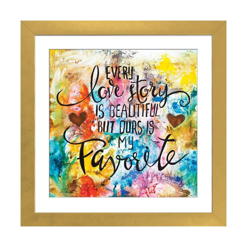 iCanvas "Every Love Story Is Beautiful" by Ivan Guaderrama - Gold - 24x24x1